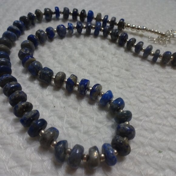 Beautiful LAPIS LAZULI Beaded Handmade Necklace 20" #927C - Picture 2 of 3